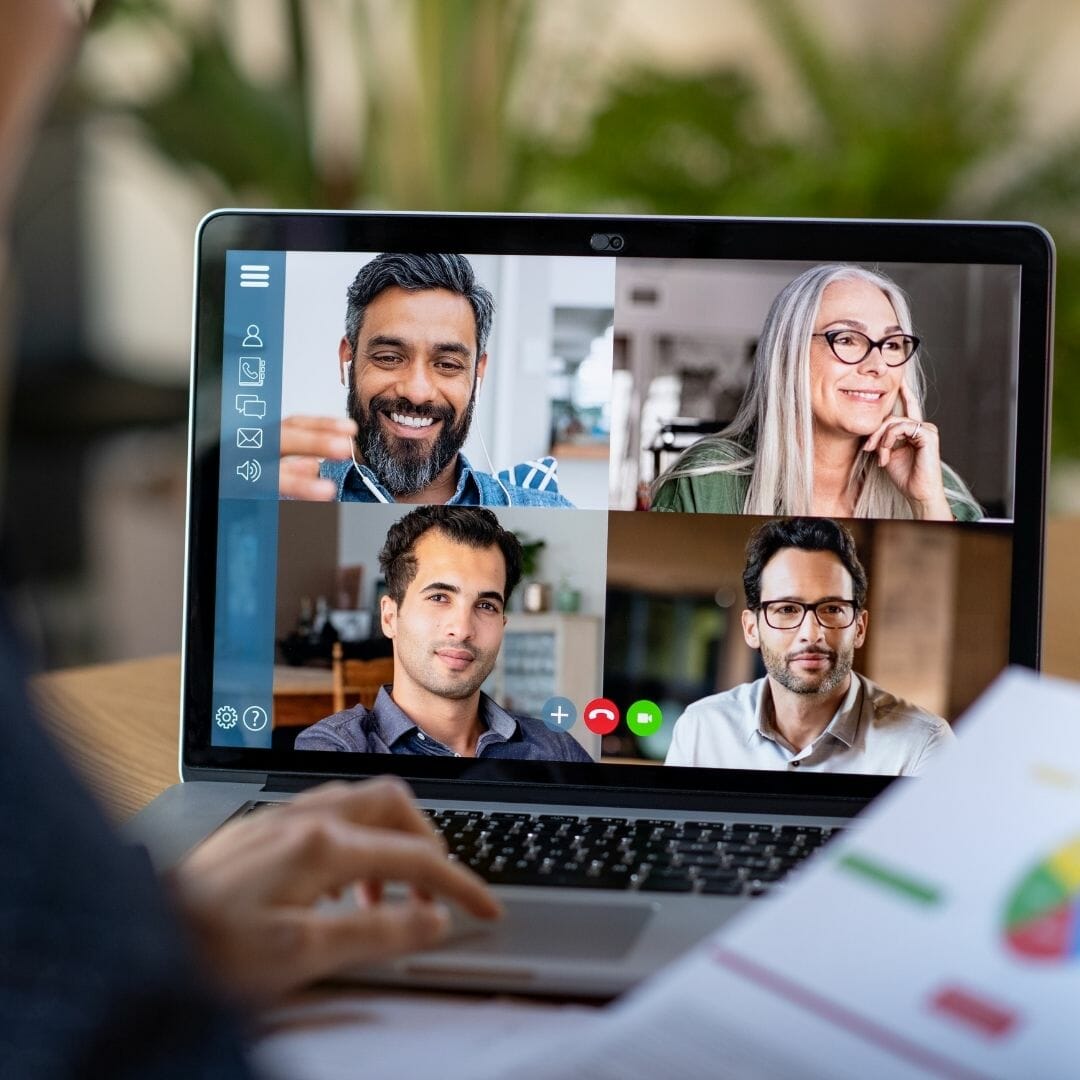 Remote or Hybrid workforce on video conference meeting